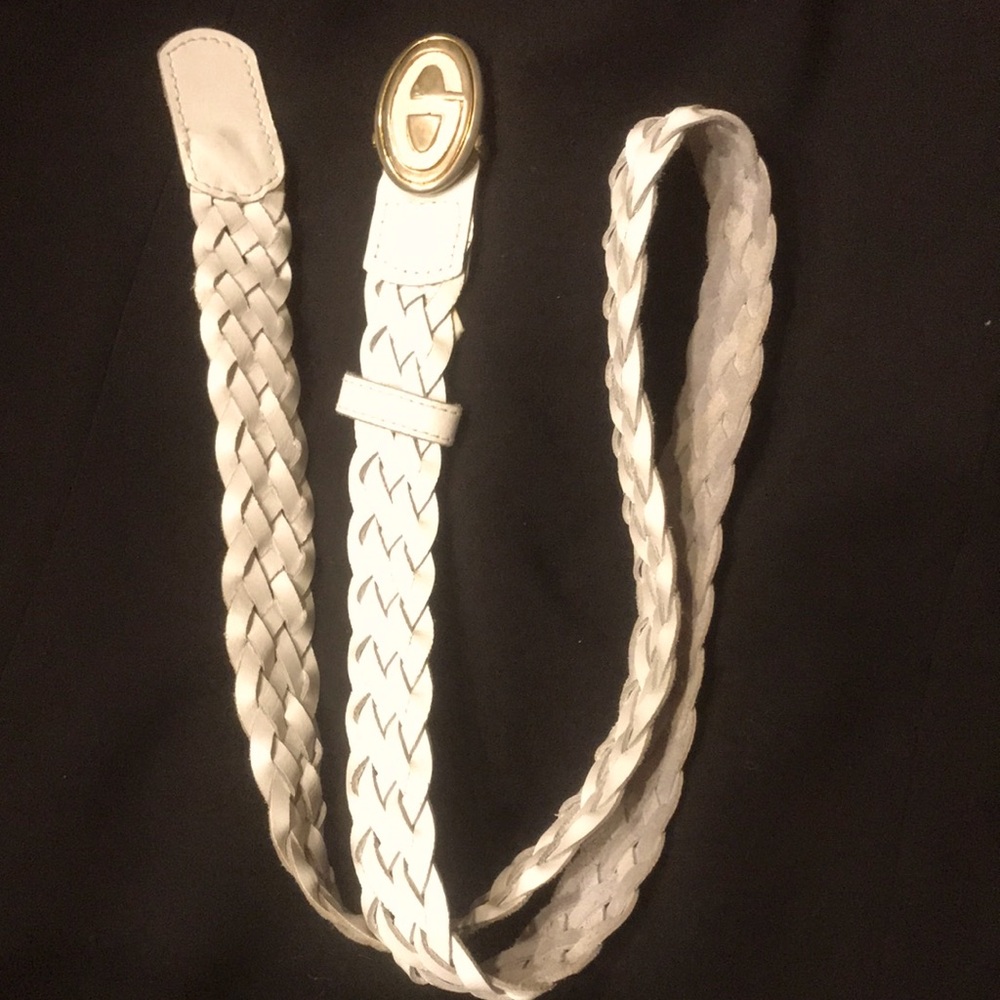 Vintage Dior cream white belt